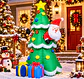 Papá Noel Saliendo del Árbol de Navidad, Inflable Eléctrico con Luces 180cm - Miniatura 5