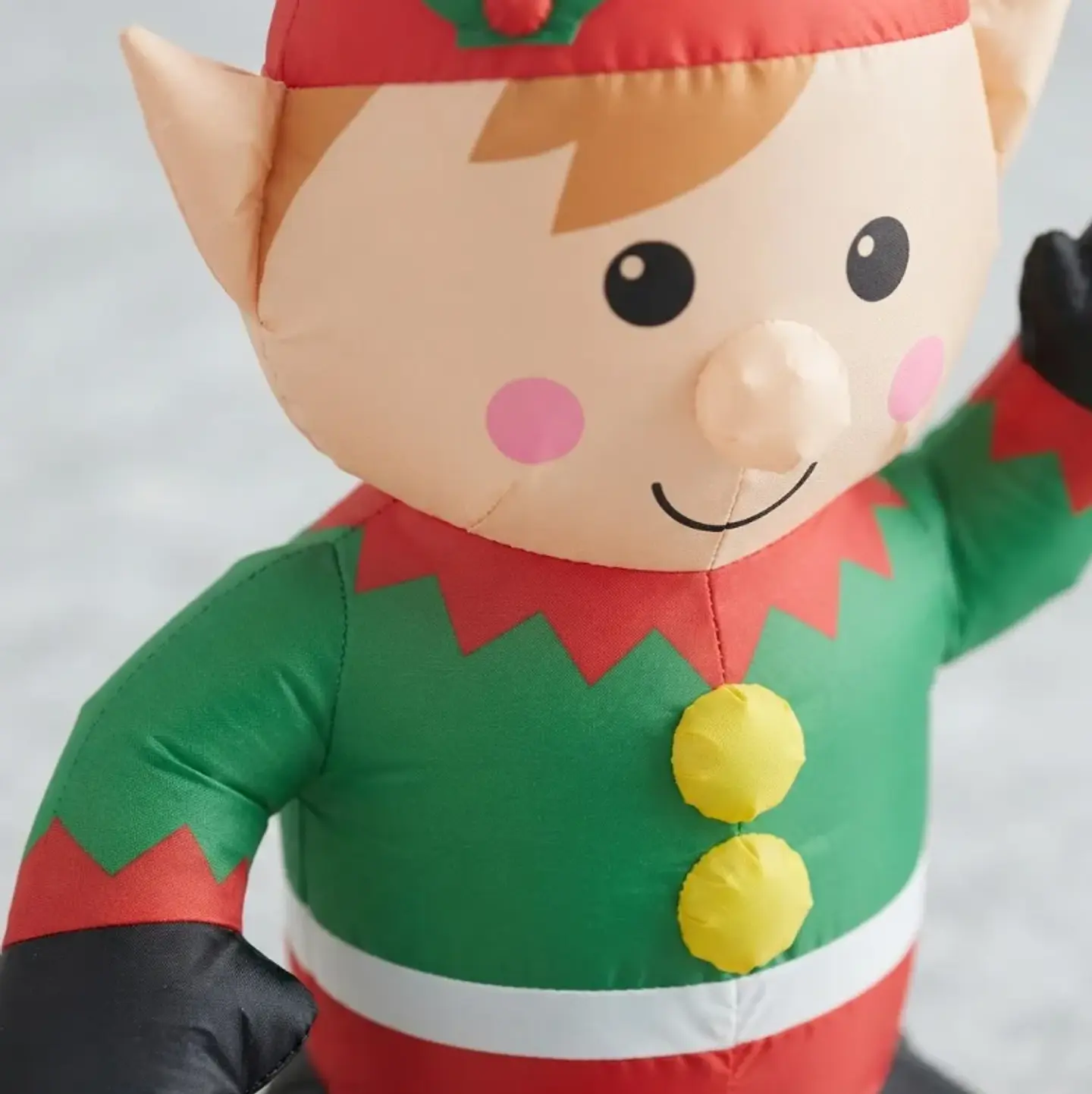 Elfo Inflable Navideño Verde y Rojo de 120cm 3