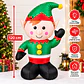 Elfo Inflable Navideño Verde y Rojo de 120cm - Miniatura 4
