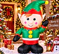 Elfo Inflable Navideño Verde y Rojo de 120cm - Miniatura 1