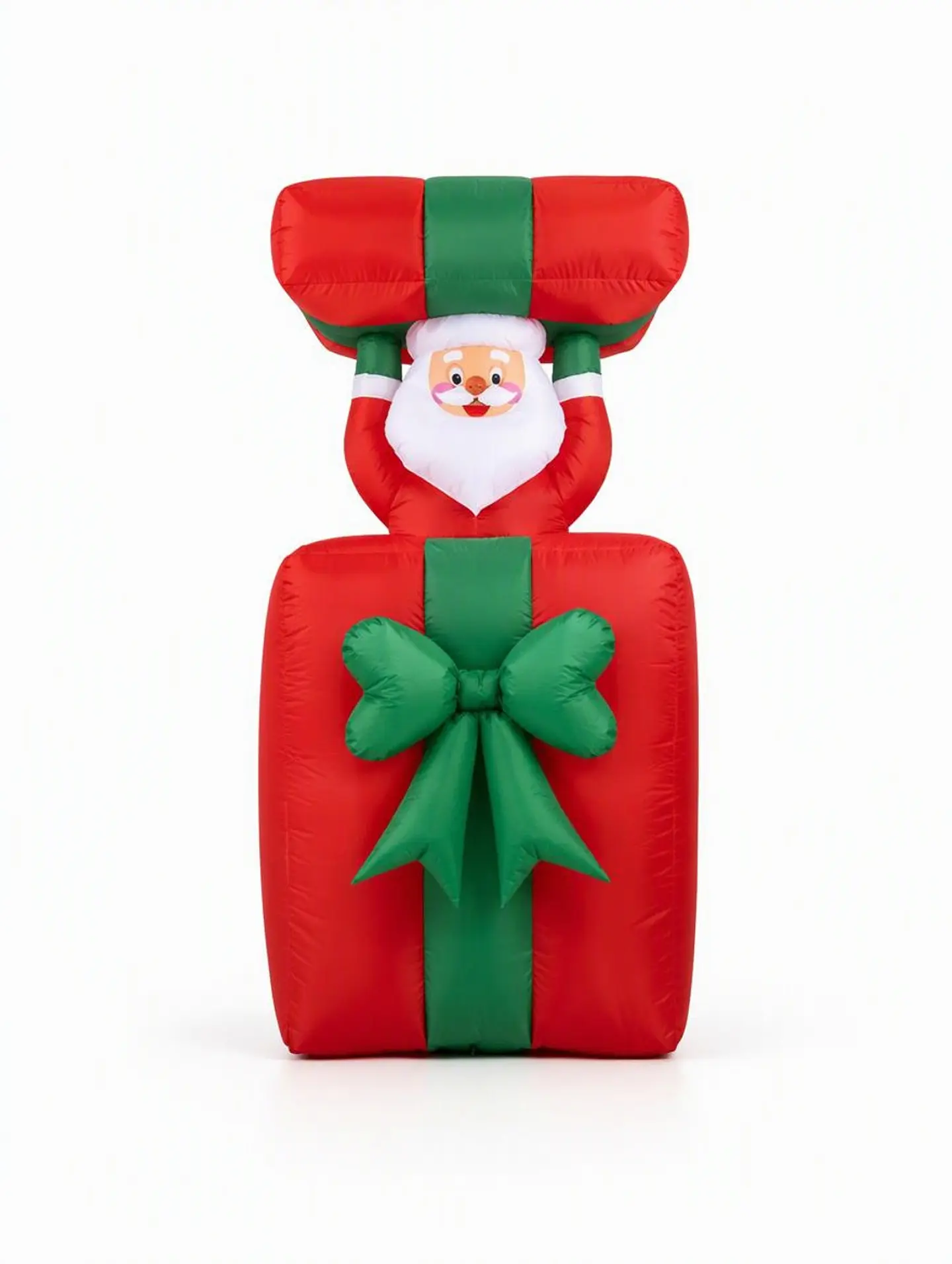 Papá Noel con regalo y movimiento vertical, inflable eléctrico con luces 150cm 1