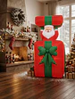 Papá Noel con regalo y movimiento vertical, inflable eléctrico con luces 150cm - Miniatura 5