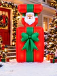Papá Noel con regalo y movimiento vertical, inflable eléctrico con luces 150cm - Miniatura 2