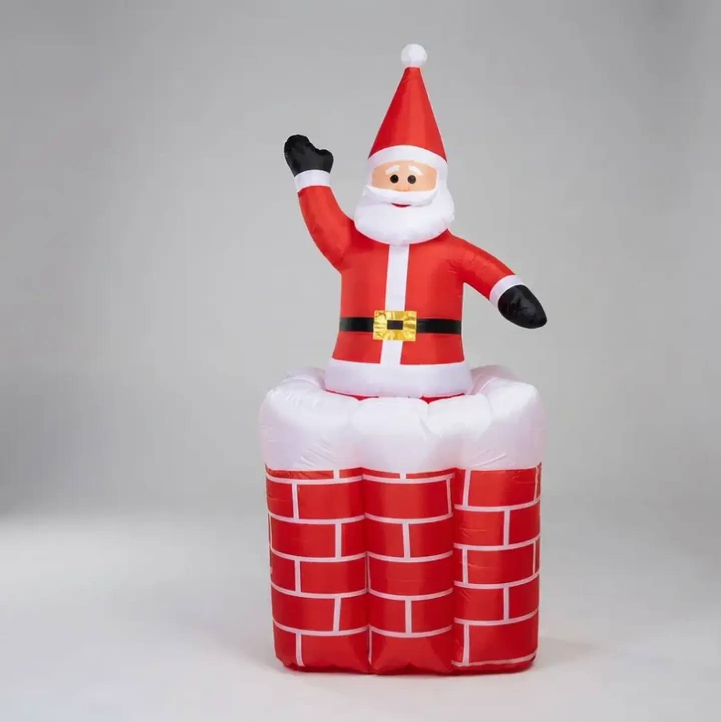 Papá Noel en Chimenea con Movimiento Vertical, Inflable Eléctrico con Luces 180cm 3