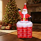 Papá Noel en Chimenea con Movimiento Vertical, Inflable Eléctrico con Luces 180cm - Miniatura 4