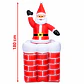 Papá Noel en Chimenea con Movimiento Vertical, Inflable Eléctrico con Luces 180cm - Miniatura 2