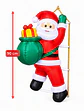 Papá Noel Subiendo Escalera Inflable Eléctrico con Luces 90cm - Miniatura 3