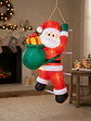 Papá Noel Subiendo Escalera Inflable Eléctrico con Luces 90cm - Miniatura 4