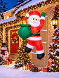 Papá Noel Subiendo Escalera Inflable Eléctrico con Luces 90cm - Miniatura 2