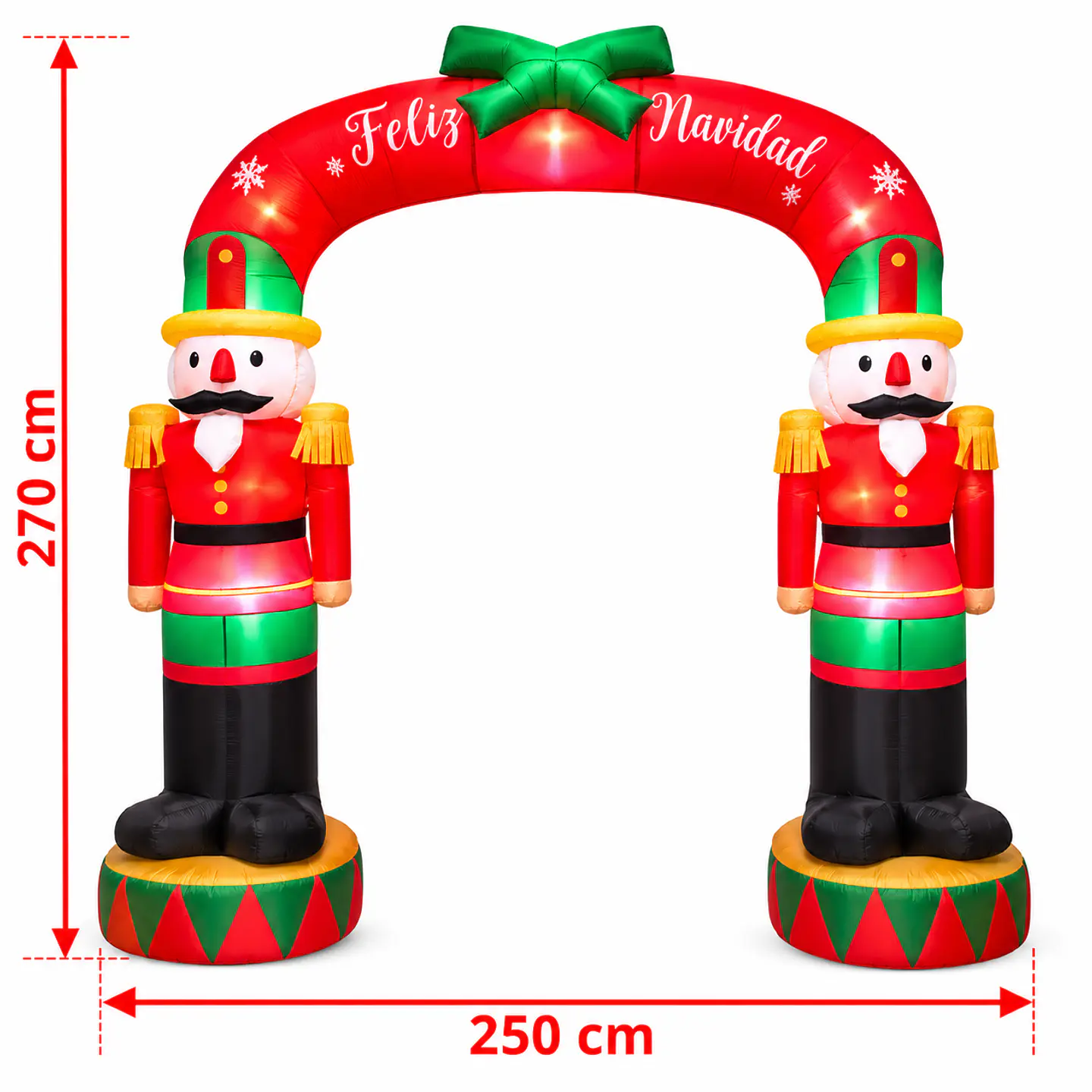 Arco Inflable De Soldado Navideño Eléctrico Con Luces 270cm 2