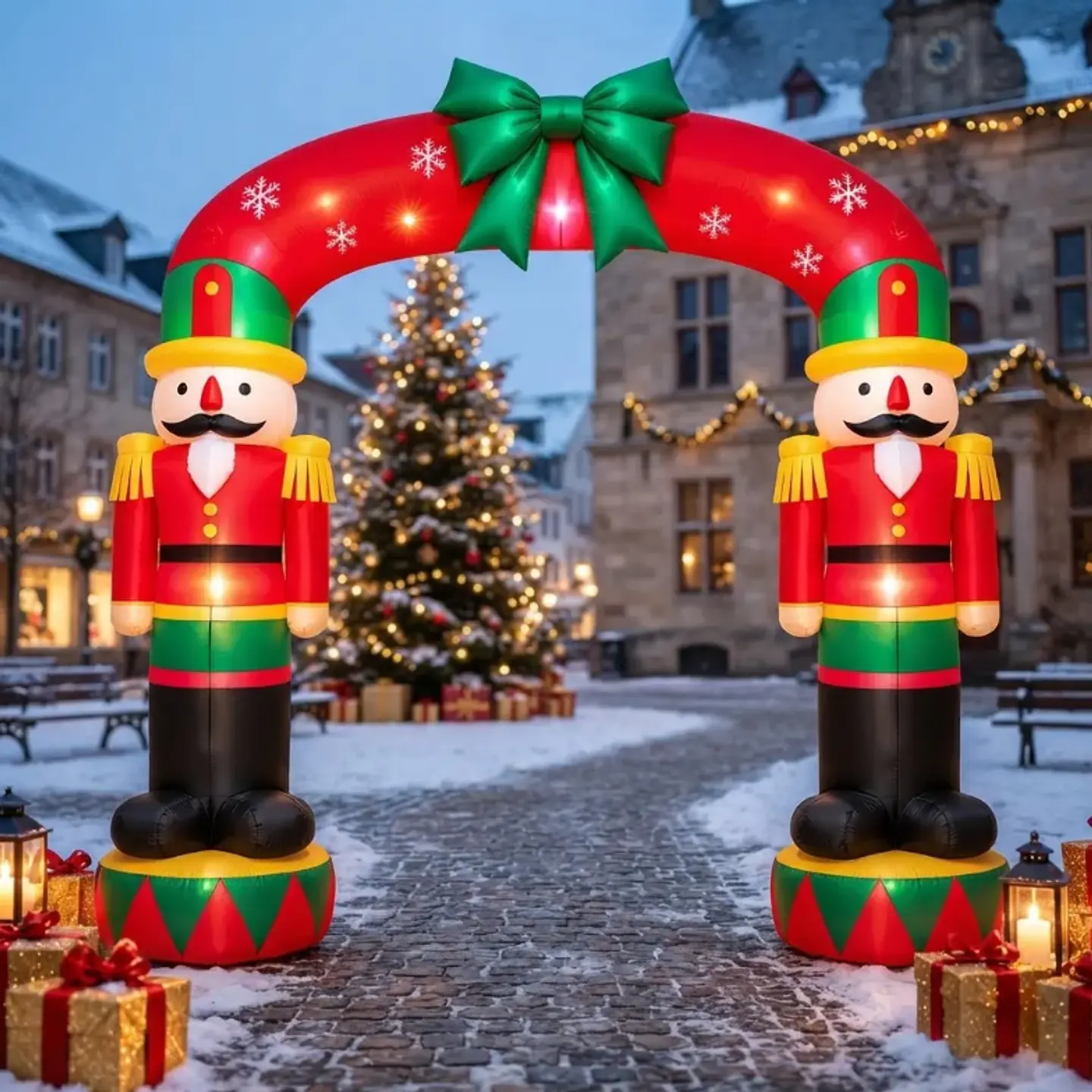Arco Inflable De Soldado Navideño Eléctrico Con Luces 270cm 1