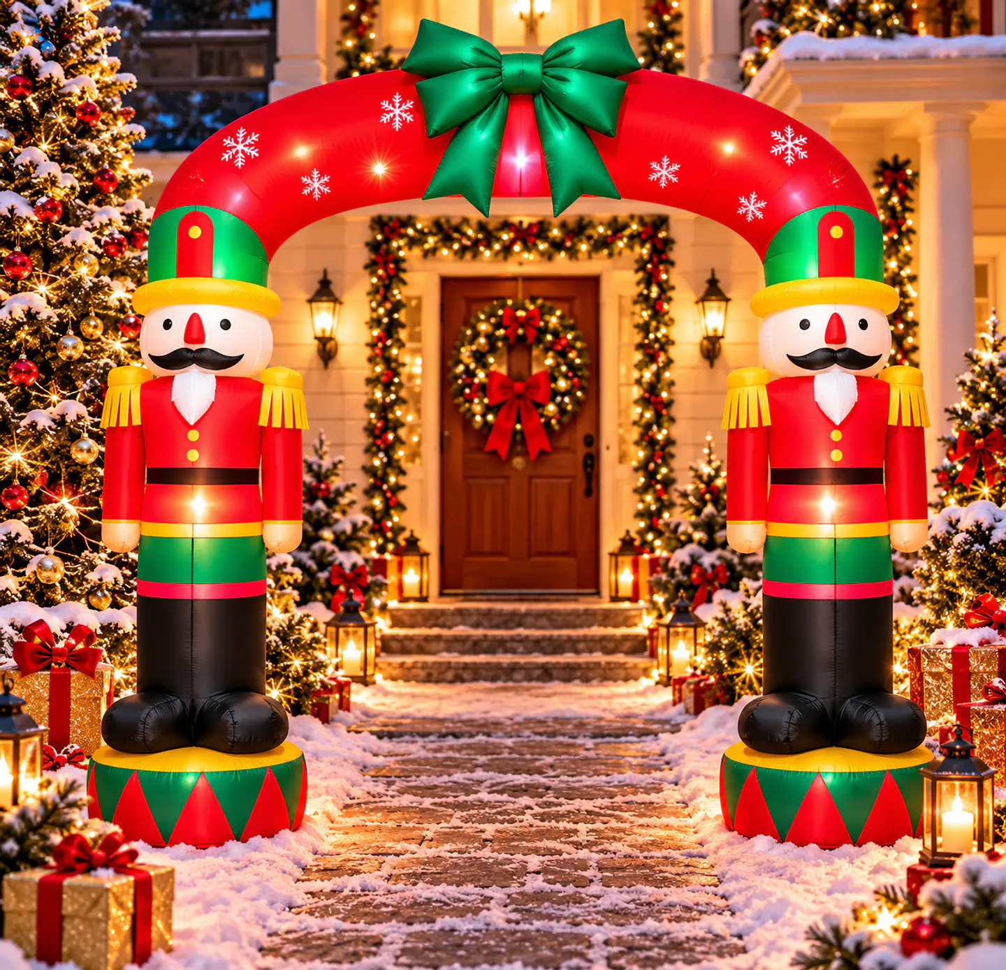 Arco Inflable De Soldado Navideño Eléctrico Con Luces 270cm 3