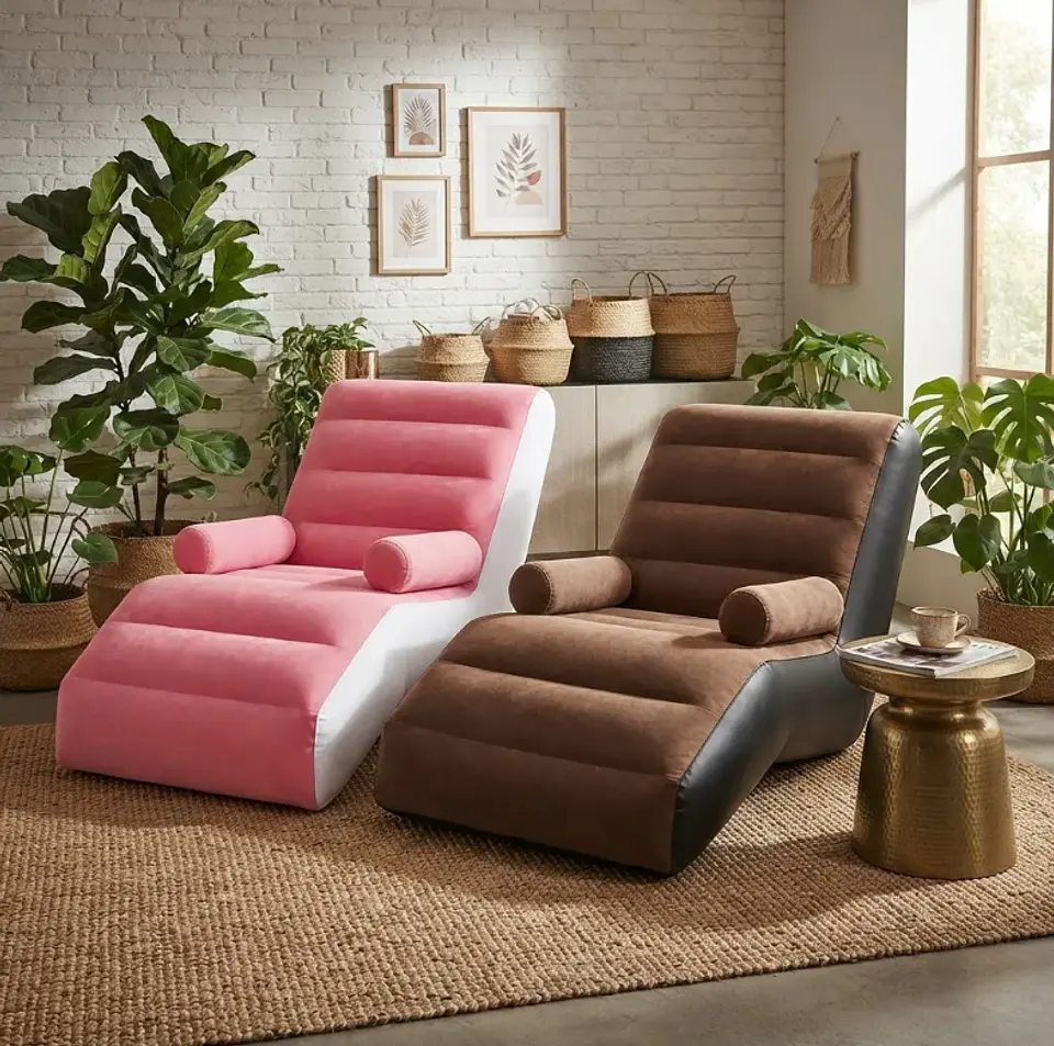 Sillón Inflable Café O Rosado 140x85x80 2