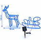 Reno y trineo navideño LED azul solar 120 cm - Miniatura 2