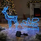 Reno y trineo navideño LED azul solar 120 cm - Miniatura 3