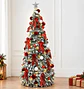 Árbol De Navidad Plegable Puntas Blancas Y Luces 210 Cm - Miniatura 1