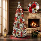 Árbol De Navidad Plegable Puntas Blancas Y Luces 210 Cm - Miniatura 4