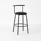 Taburete Alto Oslo Metal y Cuero Sintético - Negro - Miniatura 1