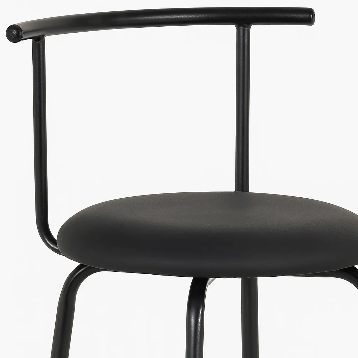Taburete Alto Oslo Metal y Cuero Sintético - Negro 2