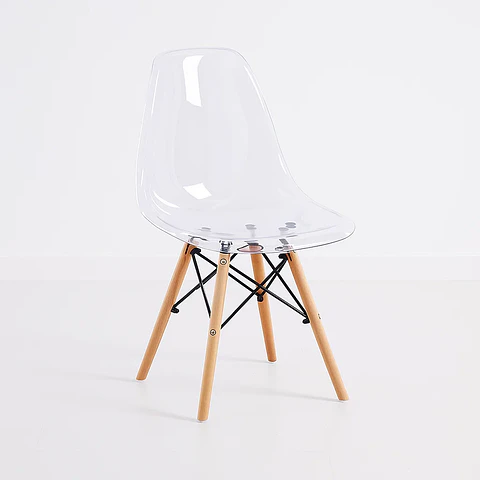 Silla Eames Acrílico Ultraresistente Transparente