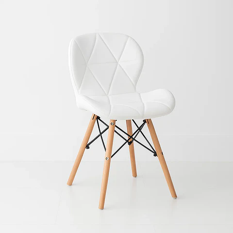 Silla Radar Acolchada Ecocuero - Blanca