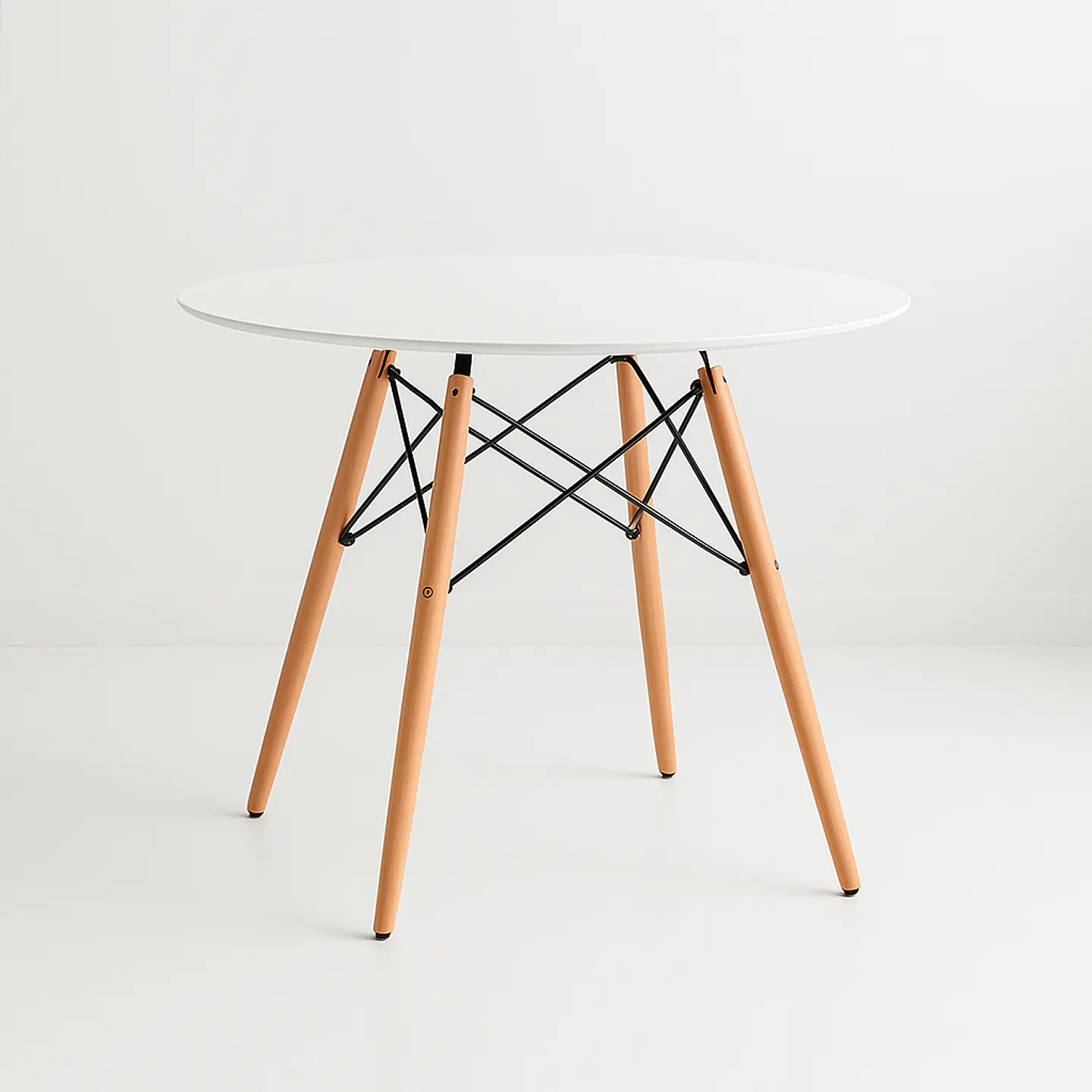 Mesa de Comedor Eames 80cm redonda - Blanca 1
