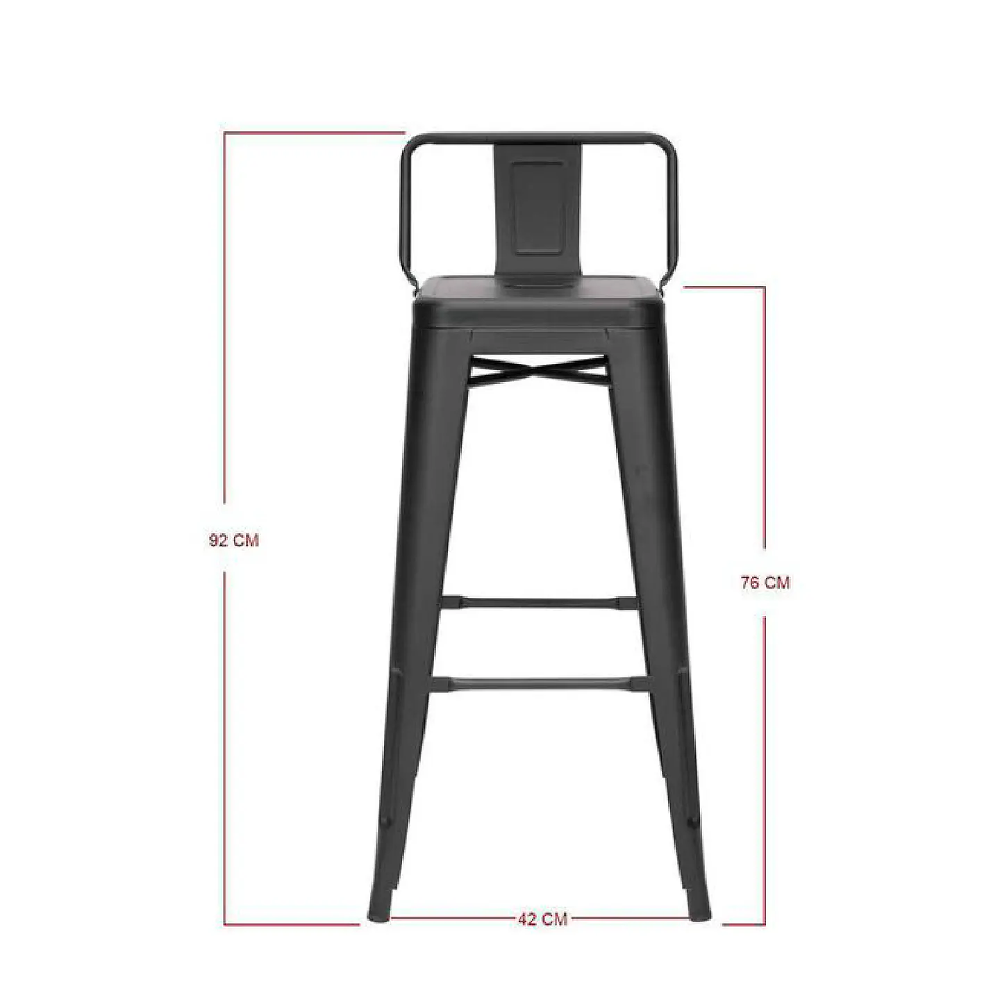 Taburete Tolix Acero con Respaldo para Bar o Terraza  4