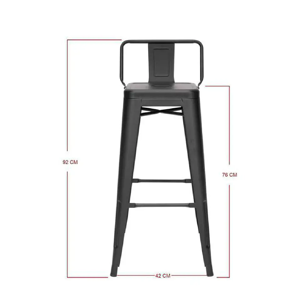 Taburete Tolix Acero con Respaldo para Bar o Terraza  4
