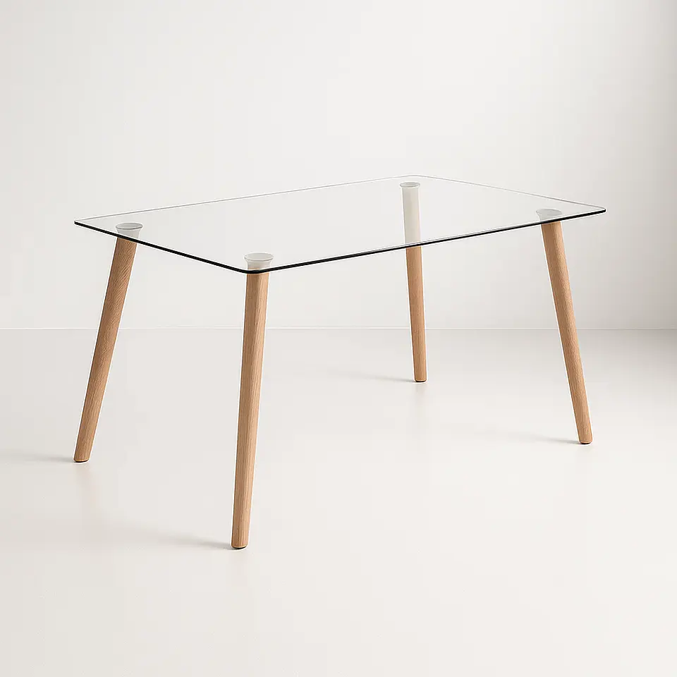 Mesa de Comedor Vidrio Rectangular Nórdica 140x90 cm 1