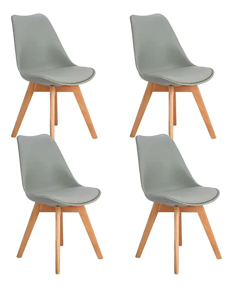 Pack 4 Sillas Tulip Acolchadas