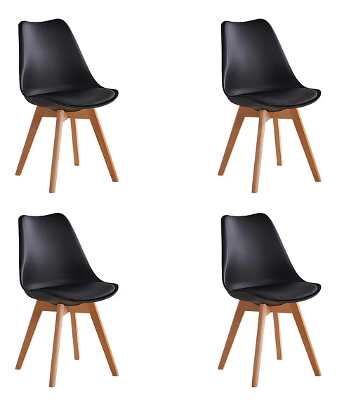 Pack 4 Sillas Tulip Acolchadas