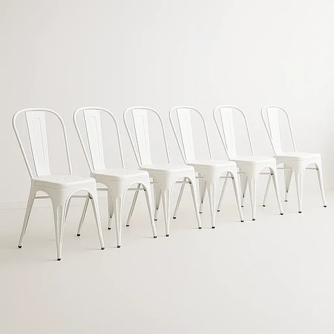Pack de 6 Sillas Tolix - Blancas
