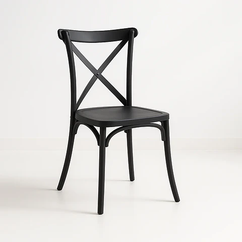 Silla Crossback Danubio de Terraza Exterior o Comedor - Negra