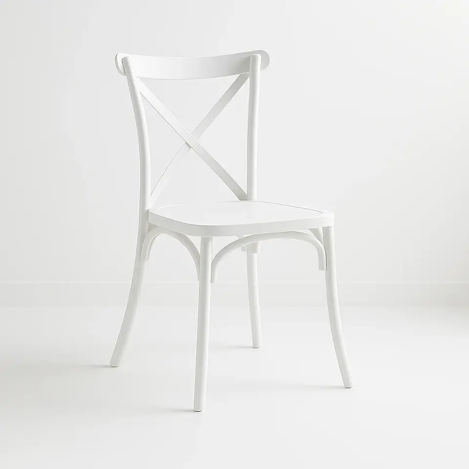Silla Crossback Danubio de Terraza Exterior o Comedor - Blanca 1