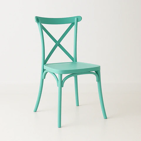Silla Crossback Danubio de Terraza Exterior o Comedor - Menta