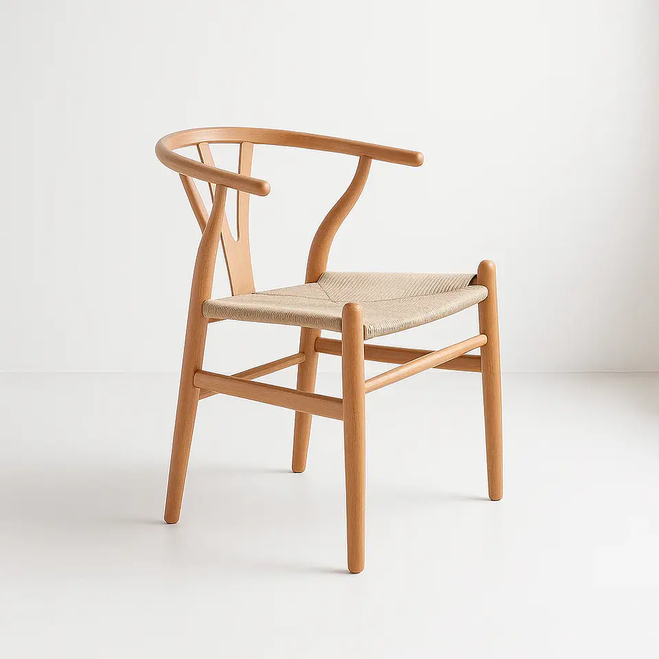 Silla Wishbone Madera y Hilo de cuerda  1