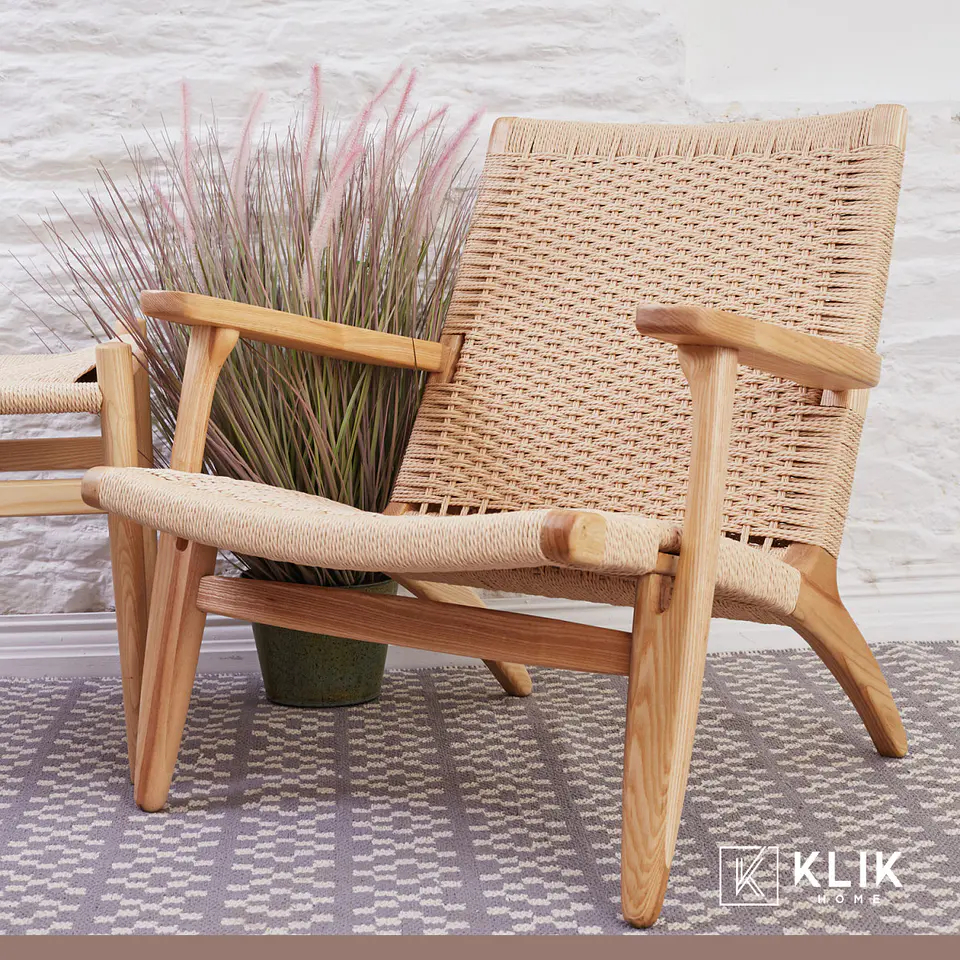 Butaca Sitial Danesa Wegner - Madera Hilo de Cuerda 2