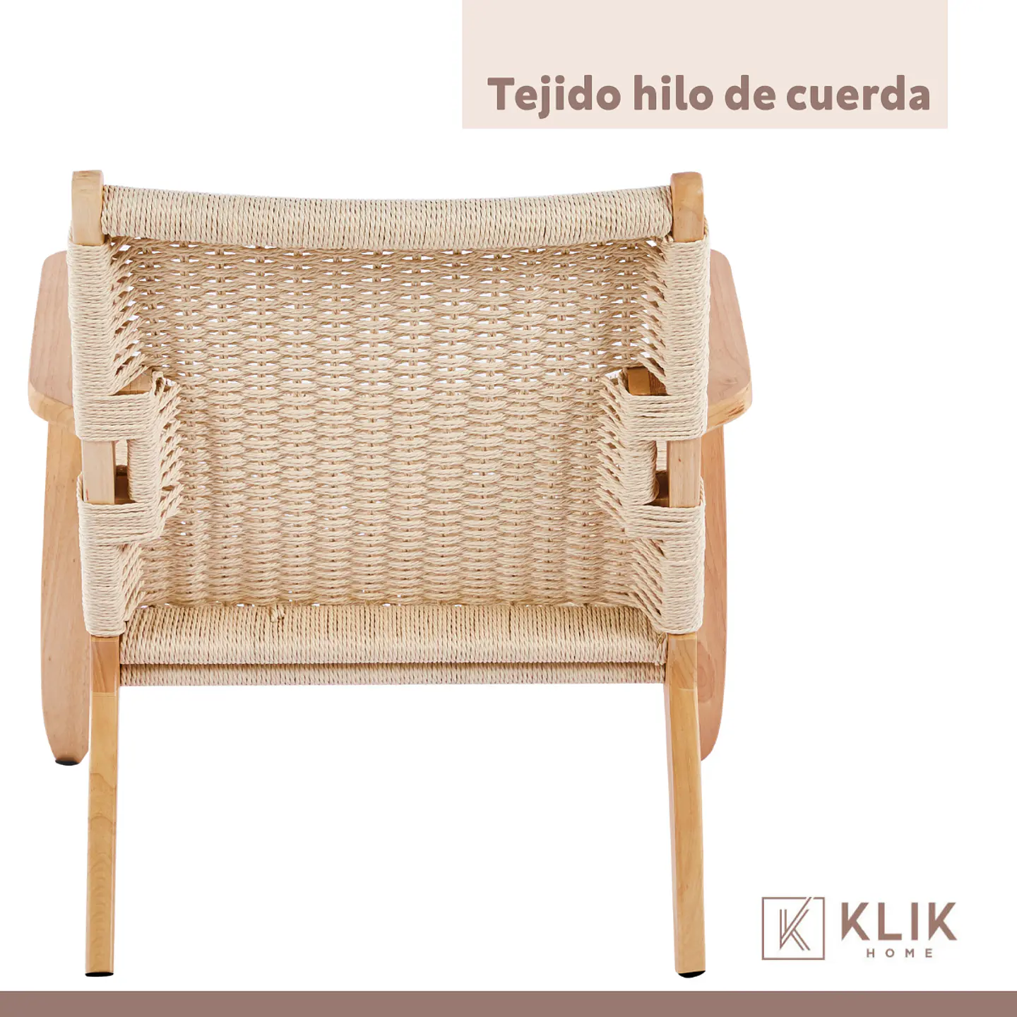 Butaca Sitial Danesa Wegner - Madera Hilo de Cuerda 3