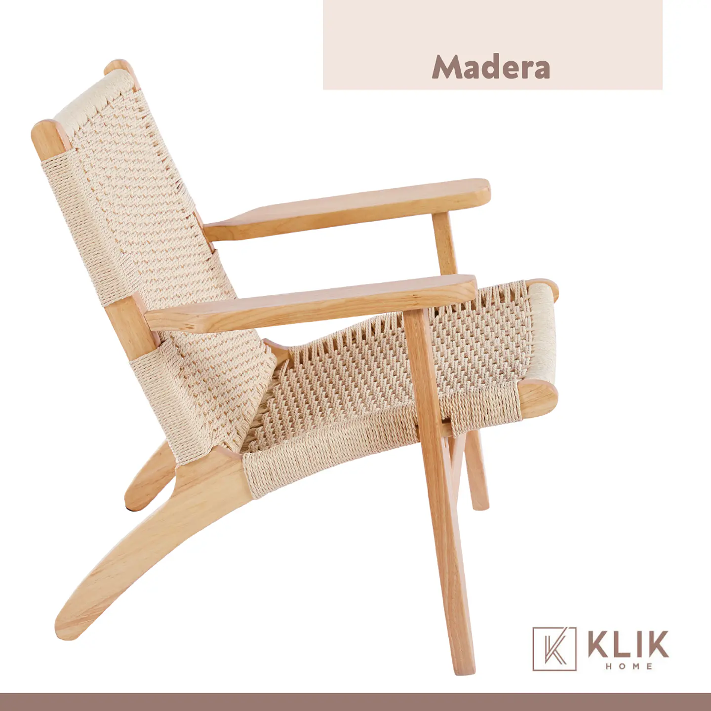 Butaca Sitial Danesa Wegner - Madera Hilo de Cuerda 4