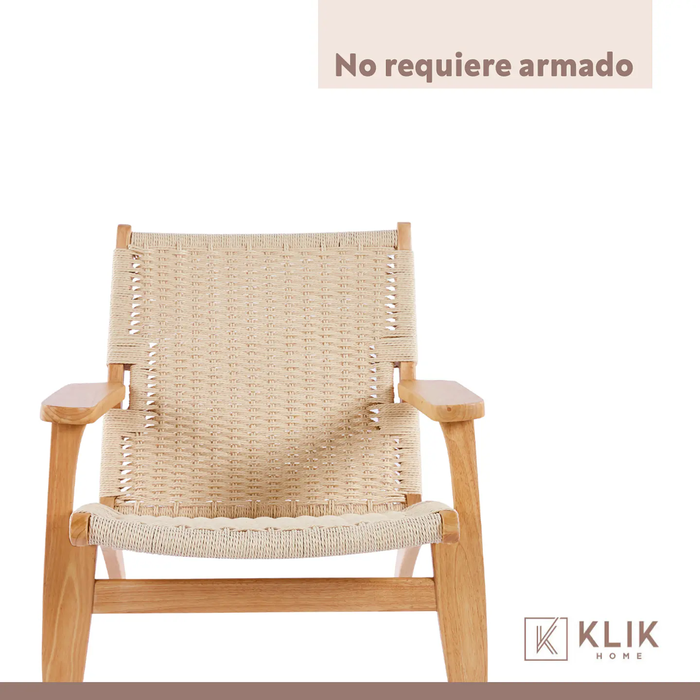 Butaca Sitial Danesa Wegner - Madera Hilo de Cuerda 6