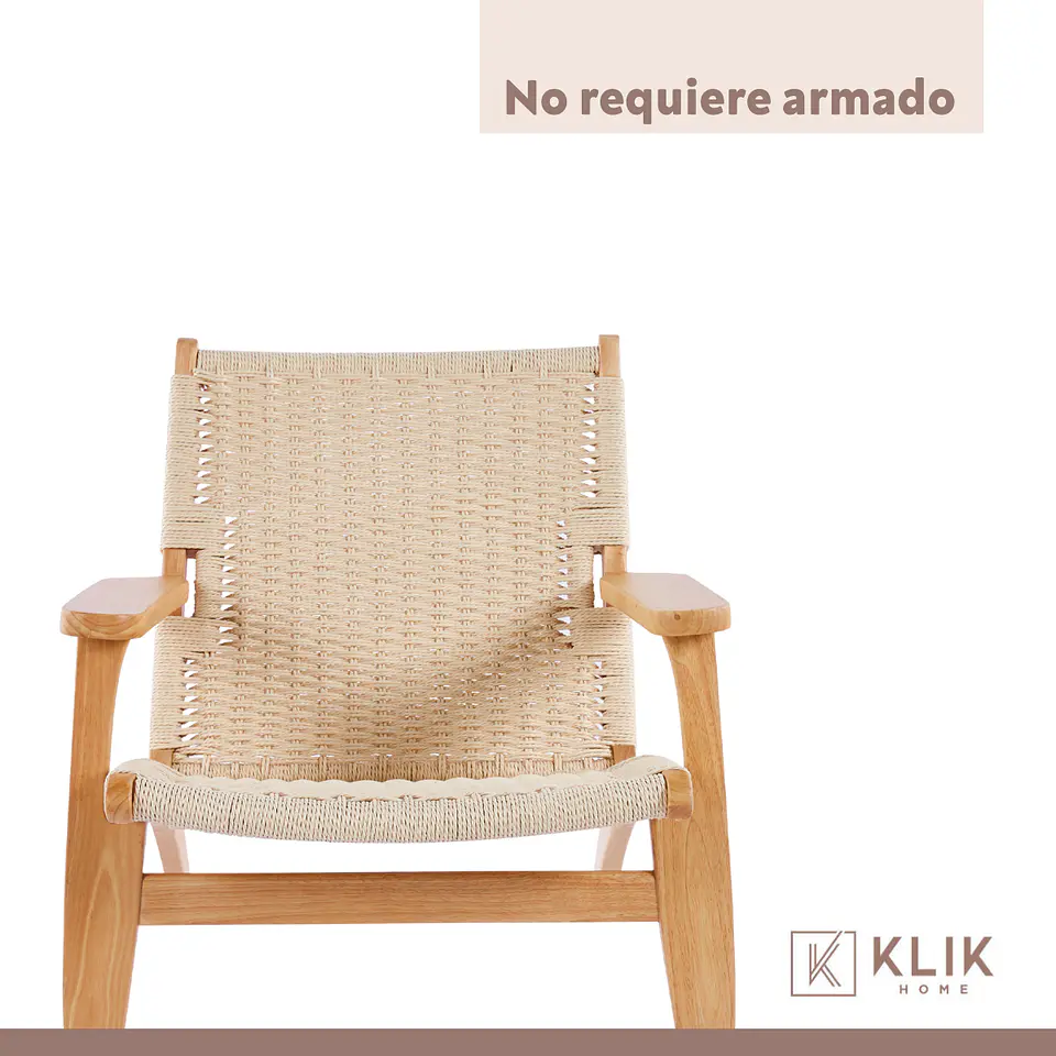 Butaca Sitial Danesa Wegner - Madera Hilo de Cuerda 6
