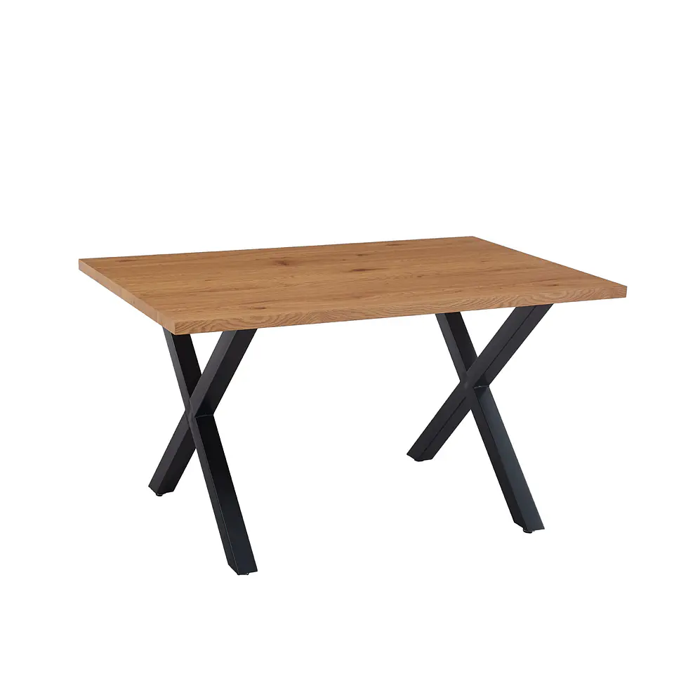 Mesa Industrial Cross 140x90 cm Madera y Metal 1