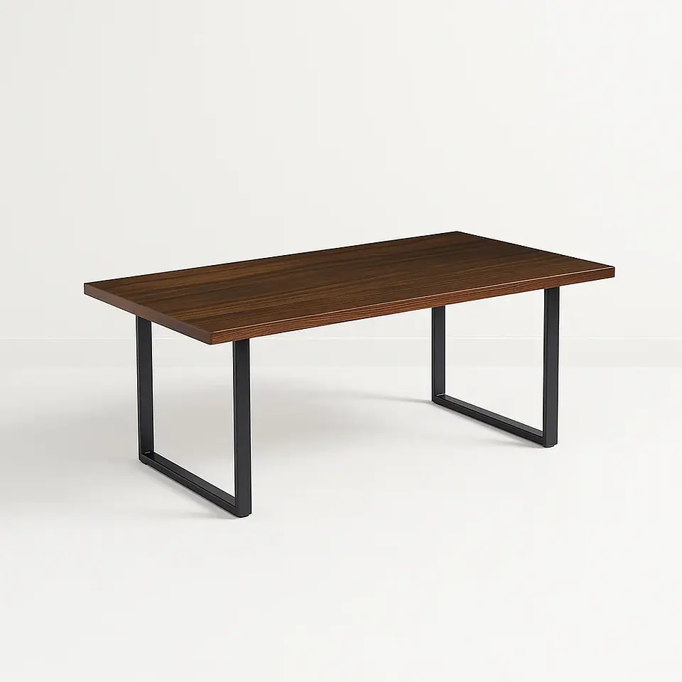 Mesa de Comedor Estilo Industrial 160x90 - Madera Oscura Walnut 1