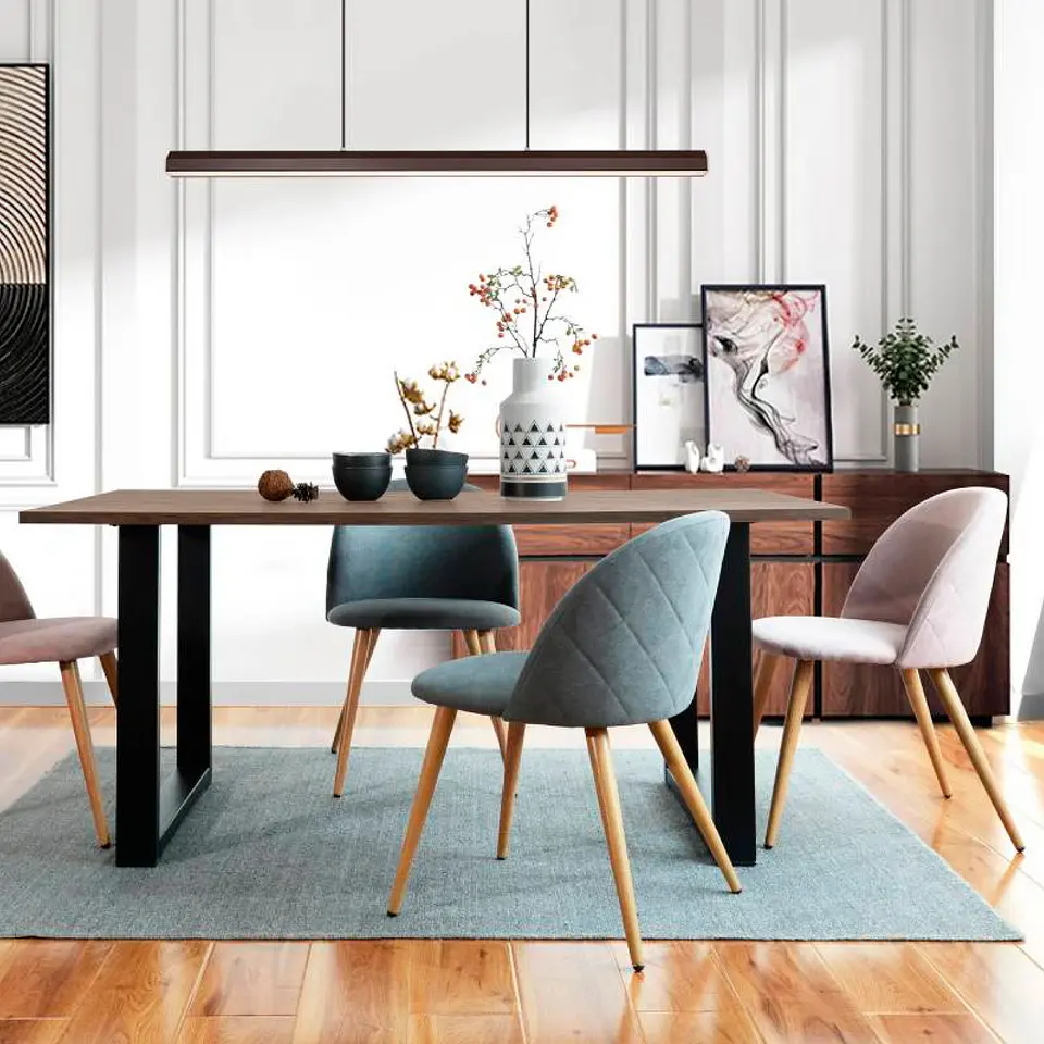 Mesa de Comedor Estilo Industrial 160x90 - Madera Oscura Walnut 6