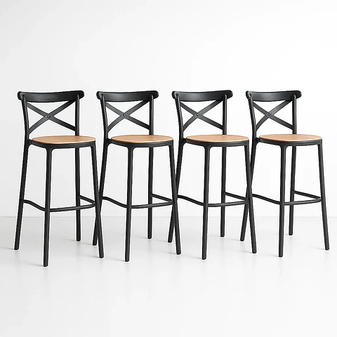 Pack de 4 Taburetes Crossback Danubio 