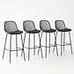 Pack de 4 Taburetes Piso Bar Tropea Alto - Negro - Miniatura 1