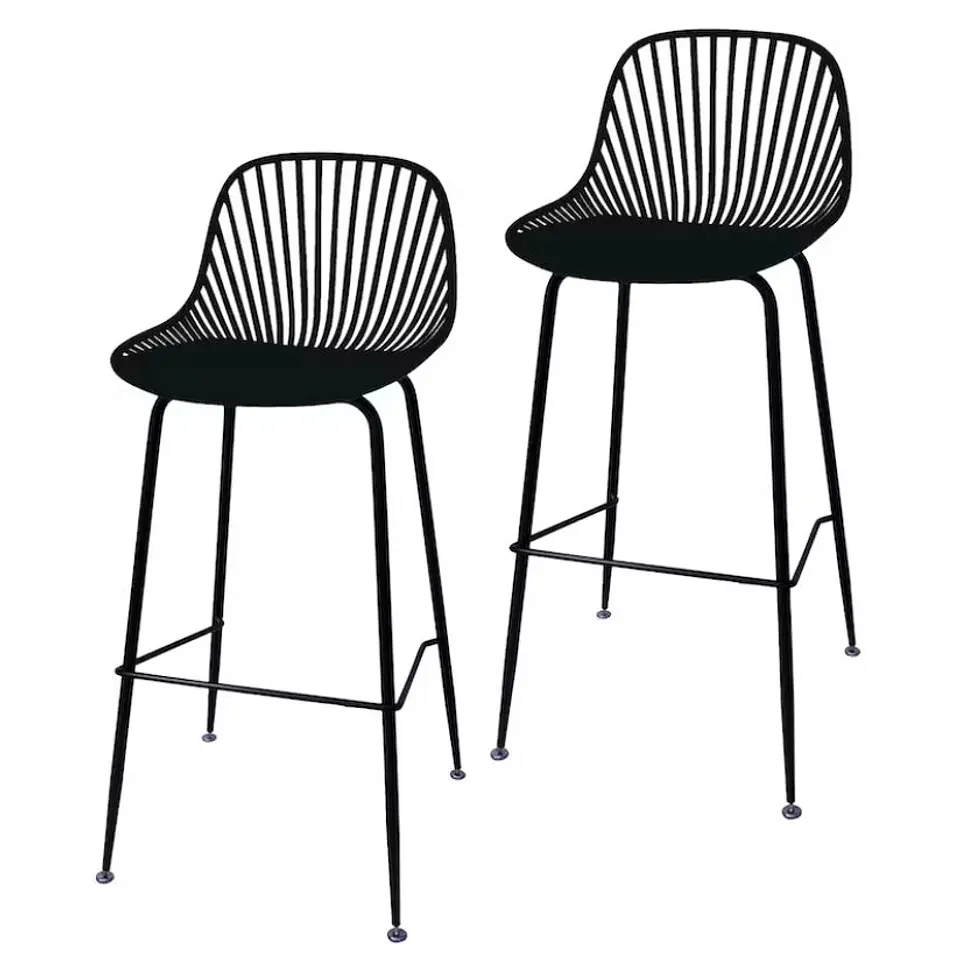 Pack de 4 Taburetes Piso Bar Tropea Alto - Negro 4