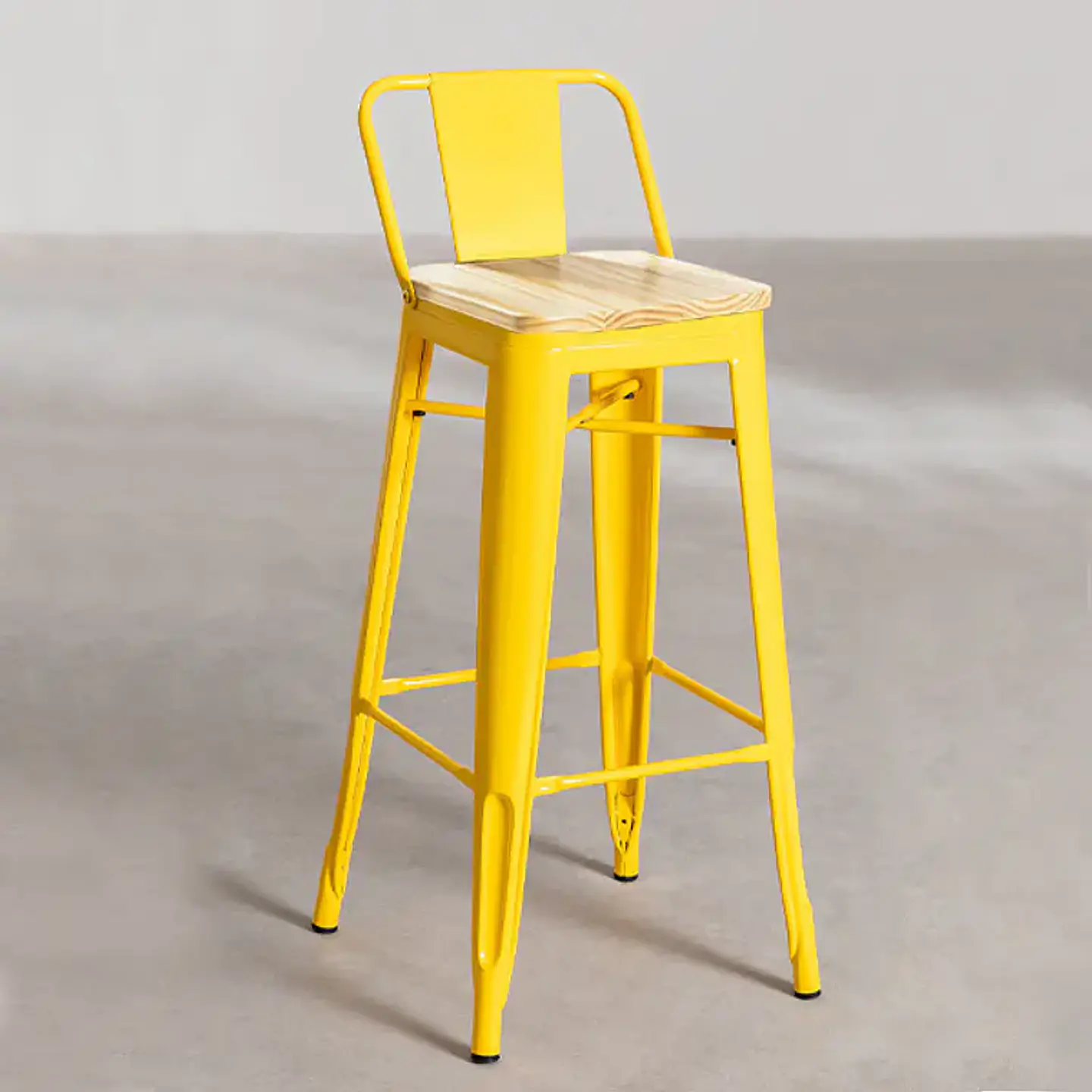 Taburete Tolix altura 63/64 Asiento de madera  4