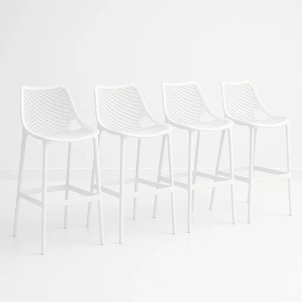 Pack de 4 Taburetes Piso de Bar Terraza Exterior Air Berlín 3