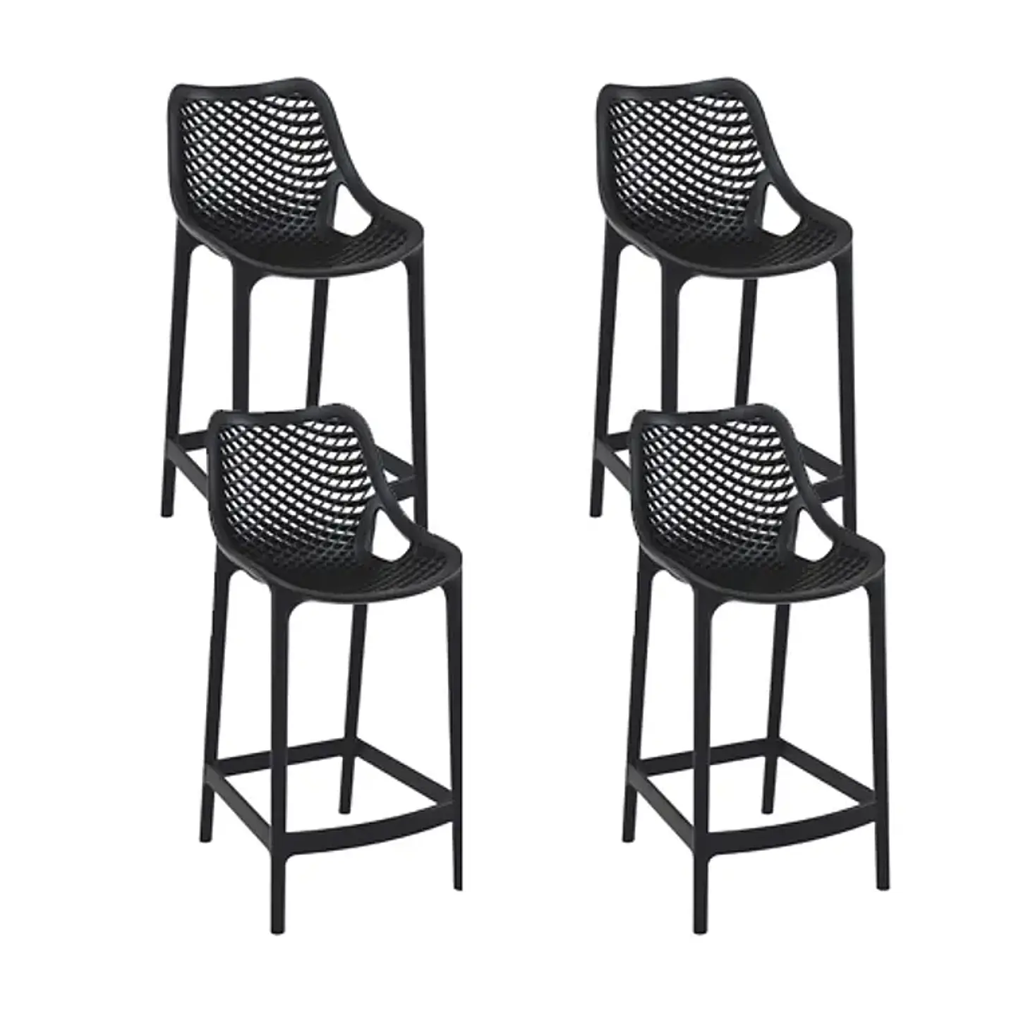 Pack de 4 Taburetes Piso de Bar Terraza Exterior Air Berlín 2